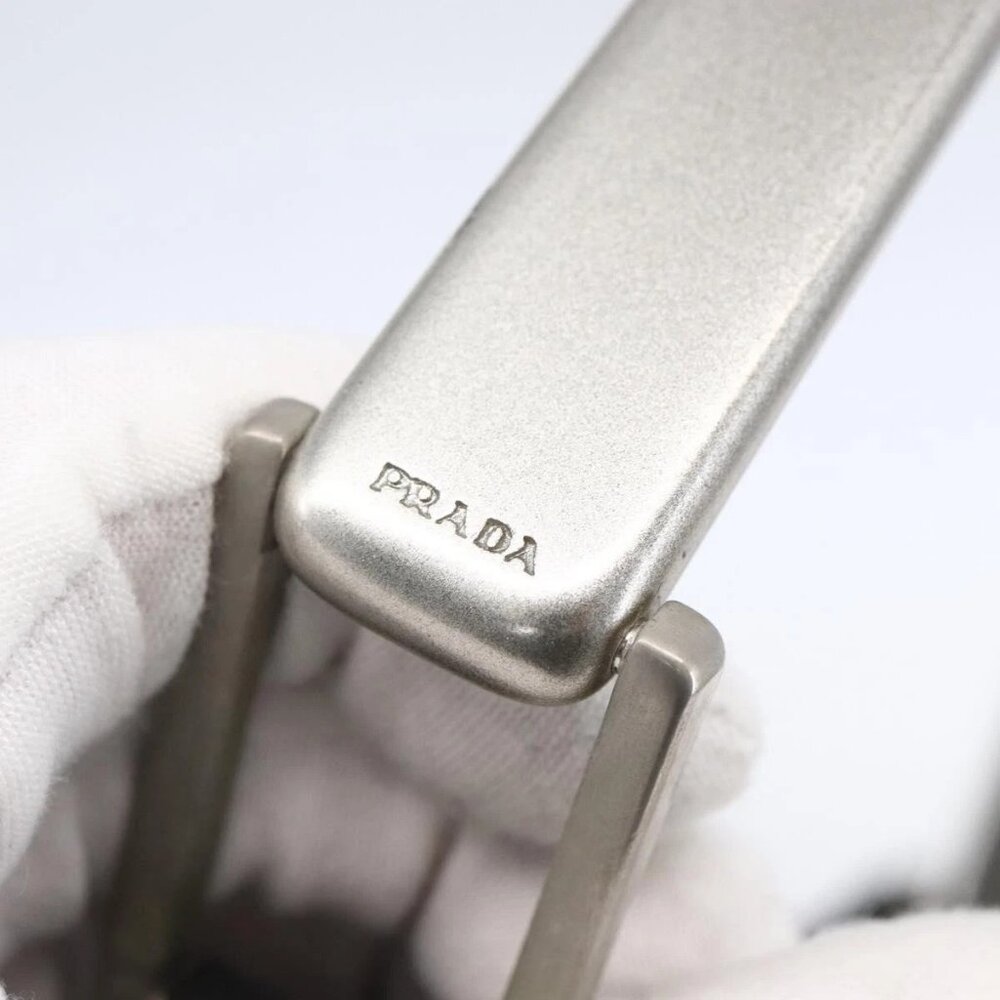 PRADA Shoulder Bag Nylon Plastic Black Silver Auth 152891 - Picture 16 of 16